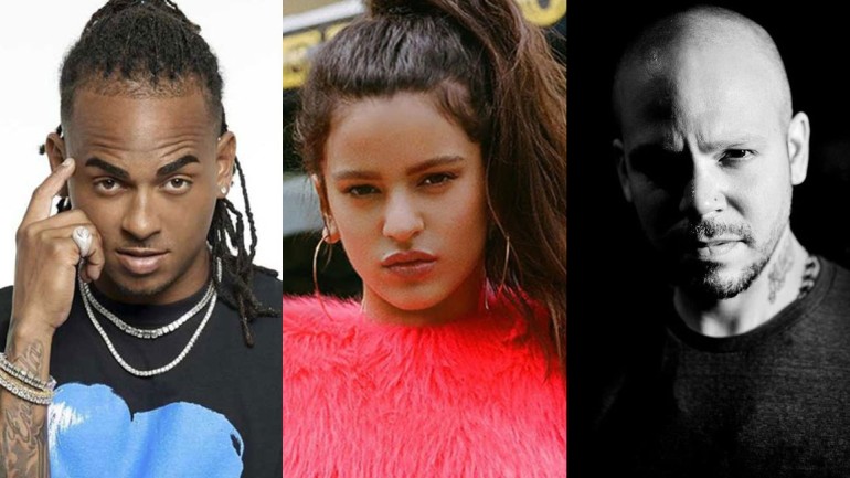 Pictured l-r: Ozuna, Rosalía & Residente