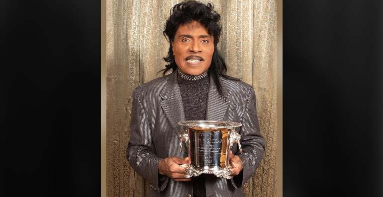 Little Richard accepts the Icon Award at the 50th Annual BMI Pop Awards in Los Angeles on May 14, 2002.