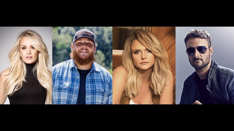 Pictured are CMA Entertainer of the Year nominees Carrie Underwood, Luke Combs, Miranda Lambert and Eric Church.
