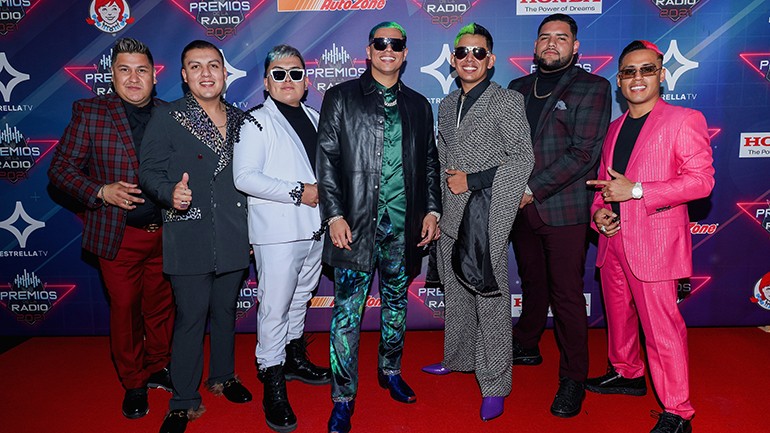 Grupo Firme at Wednesday’s Premios de la Radio ceremony at Mexico City’s Foro Expo Santa Fe