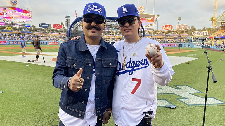 Los Dos Carnales at Dodger Stadium on September 28, 2021.