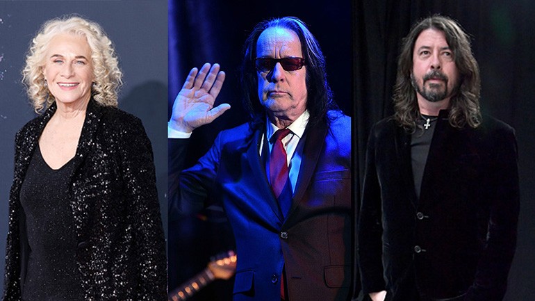 L-R: Carole King, Todd Rundgren, Dave Grohl of Foo Fighters