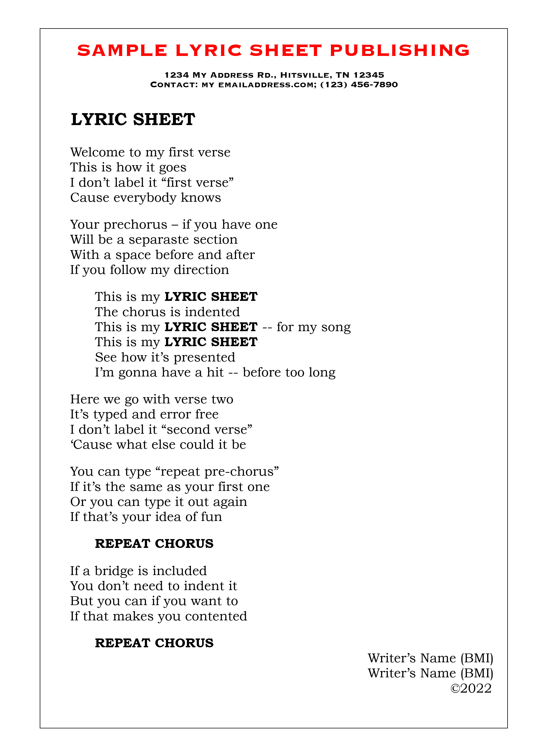 lyric-sheet-template