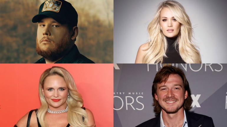 BMI's CMA Entertainer of the Year nominees: Luke Combs, Carrie Underwood, Miranda Lambert, and Morgan Wallen