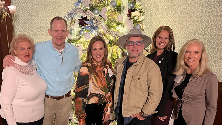 Pictured before BMI songwriter Danny Myrick takes the stage at the 2022 ISHA Winter Conference (L to R): Florida Restaurant & Lodging Association Director of Membership and incoming ISHA Board Chair Dannette Lynch, BMI’s Dan Spears, North Carolina Restaurant & Lodging Association CEO Lynn Minges, BMI songwriter Danny Myrick, Asian American Hotel Owners Association CEO Laura Lee Blake, Florida Restaurant & Lodging Association CEO Carol Dover.