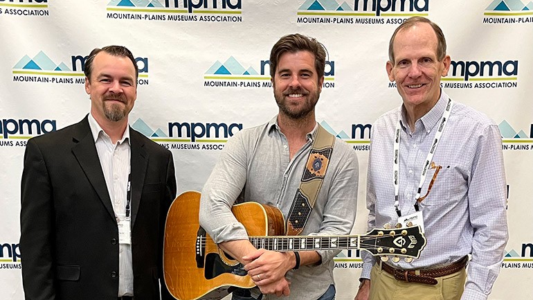Pictured before BMI songwriter Graham Colton’s performance at the 2022 MPMA Conference in Tulsa (L to R): MPMA Executive Director Justin Jakovac, BMI songwriter Graham Colton, BMI’s Dan Spears.