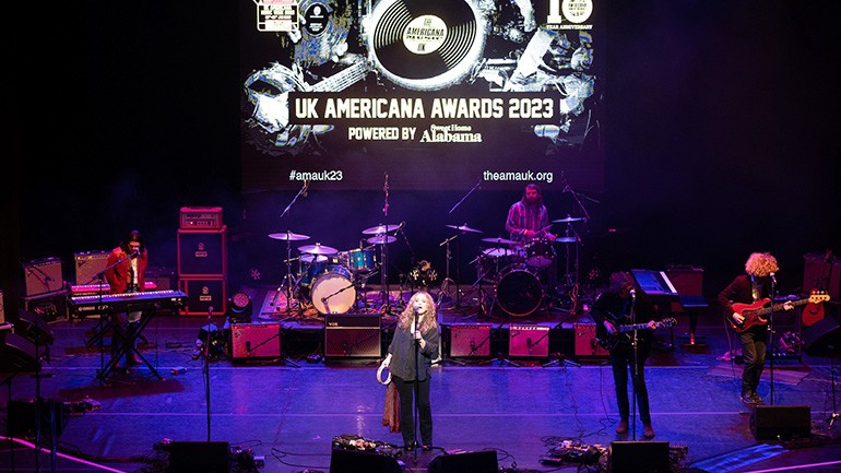 The Heavy Heavy performs at the UK American Awards 2023 at the Hackney Empire on January 26.