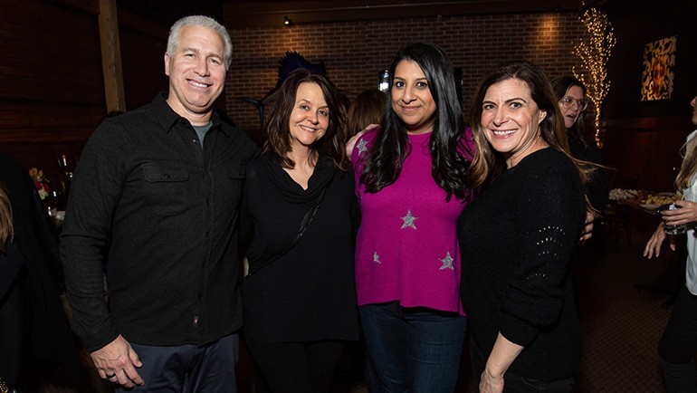 (L-R) BMI’s Mike Steinberg, Tracy McKnight, Reema Iqbal and Tracie Verlinde gather for a photo during a BMI private event at the Sundance Film Festival at The Blind Dog Restaurant in Park City, Utah on January 23, 2023.