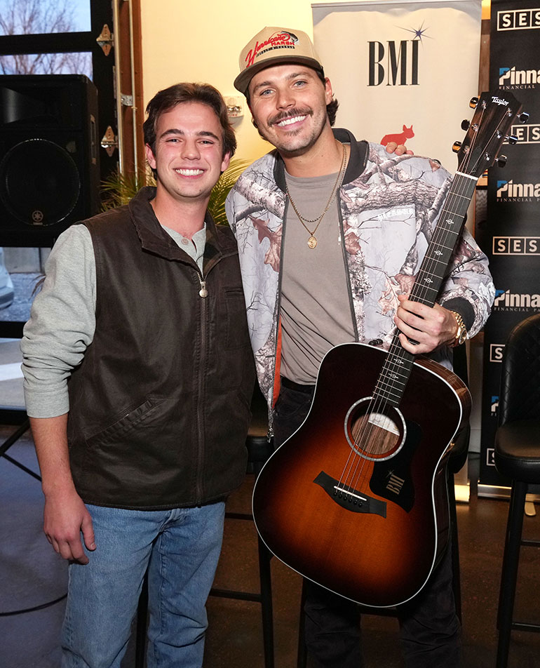 Josh Ross and custom Taylor 210e DLX guitar