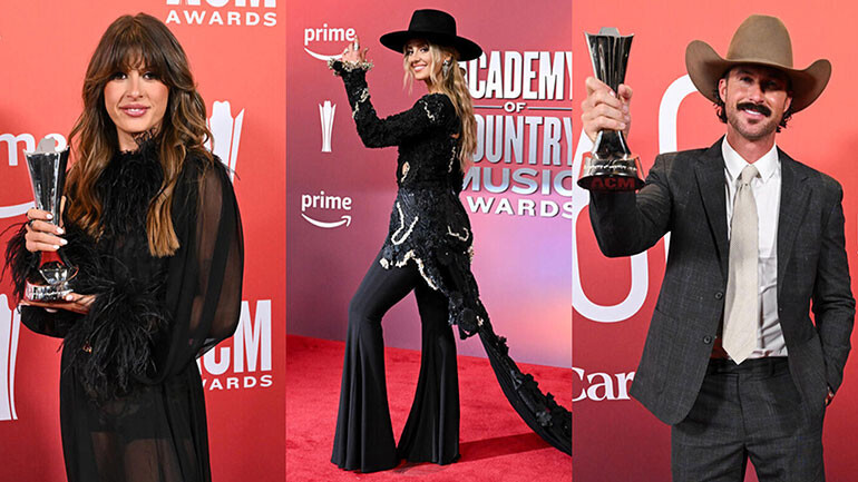 L-R: Ella Langley (BMI), Lainey Wilson (BMI), Riley Green (BMI)