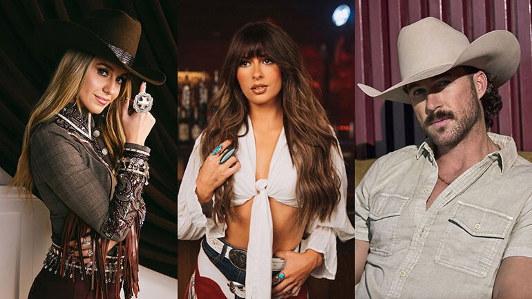 Photo L-R: Lainey Wilson, Ella Langley, Riley Green. <em>Photos Courtesy of CMA.</em>