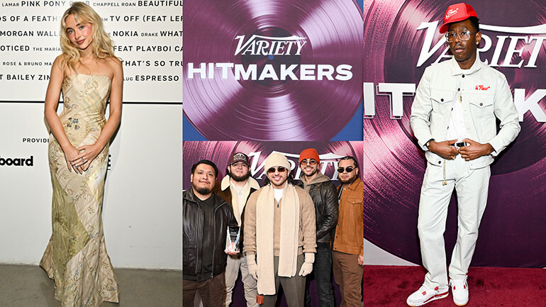 (L-R): Sabrina Carpenter, Fuerza Regida and Tyler, The Creator