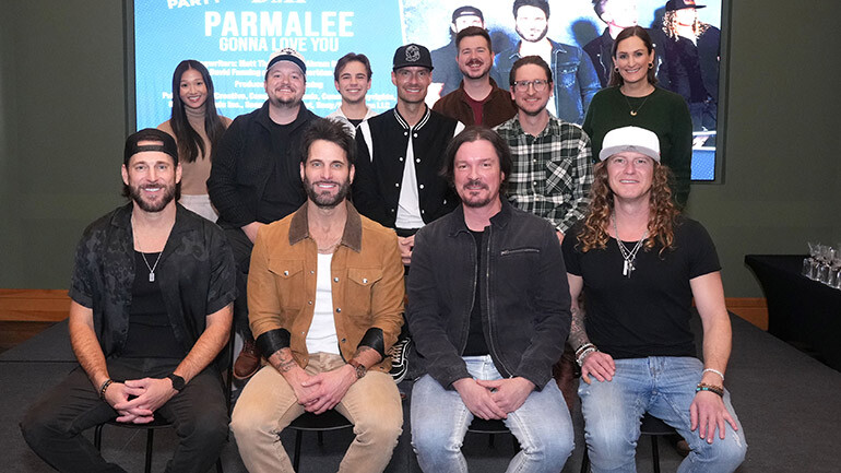 Photo Back Row L-R: BMI’s Lilly Brown, Abram Dean (BMI), BMI’s Jackson Kiger, David Fanning (BMI/Producer), BMI’s Josh Tomlinson, Andy Sheridan (BMI), BMI’s MaryAnn Keen; Front Row L-R: Scott Thomas (BMI), Matt Thomas (BMI), Josh McSwain (BMI), Barry Knox (BMI).