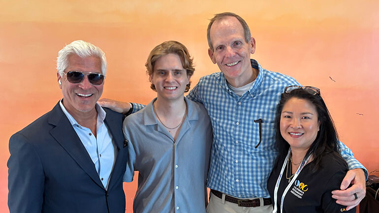 Pictured before BMI songwriter Devin Kennedy hits the stage at the California Restaurant Show VIP Reception (L to R): California Restaurant Association CEO Jot Condie, BMI songwriter Devin Kennedy, BMI’s Dan Spears, California Restaurant Association VP of Business Development Leslie Teague.