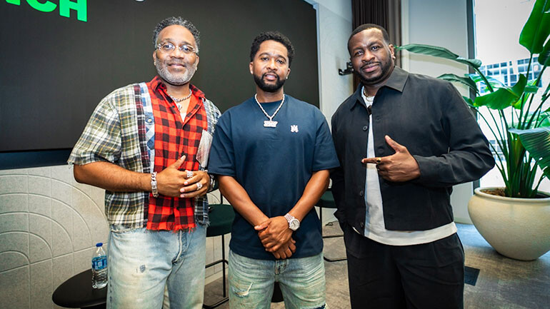 Troy Taylor, Zaytoven and Carlos “Los Da Mystro” McKinney during BMI’s ‘How I Wrote That Song’ panel at The Dot Connector at the SAGE Discovery Center in Atlanta, June 4, 2026.