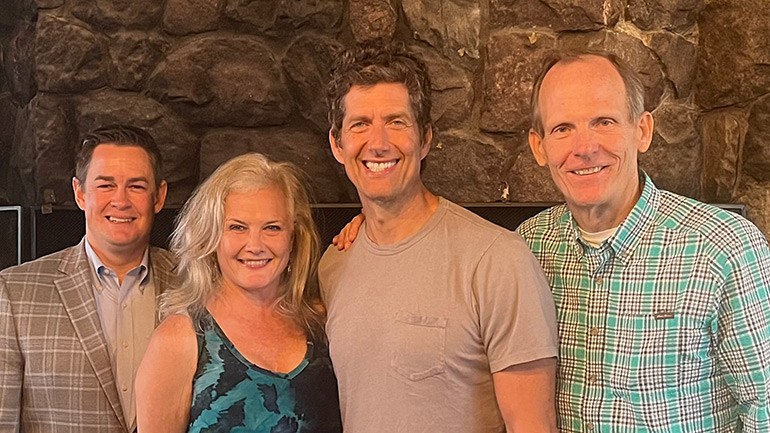 Pictured before Better Than Ezra lead singer Kevin Griffin’s performance at the ISHA-CSRA conference (L to R): Oregon Restaurant & Lodging Association CEO and CSRA Board chair Jason Brandt, CSRA Executive VP Suzanne Bohle, BMI songwriter Kevin Griffin, BMI’s Dan Spears