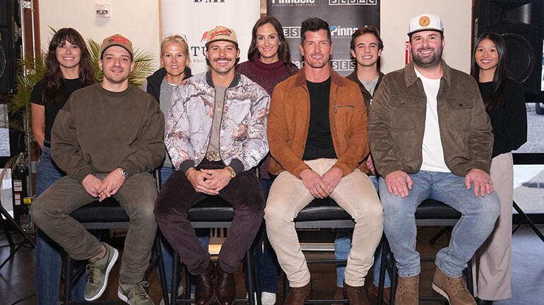 Photo Back Row L-R: BMI’s Claire Dodelin, BMI’s Leslie Roberts, BMI’s MaryAnn Keen, BMI’s Jackson Kiger, BMI’s Lilly Brown; Front Row L-R: Joe Fox (SESAC), Josh Ross (BMI/SOCAN), Brad Rempel (SOCAN), Matt Geroux.