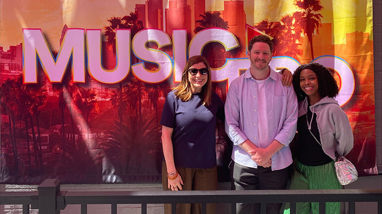 (L to R)  BMI’s Tracie Verlinde, David Streit and Christopher Scott-Wallace at MusicPro 2026 on March 29.