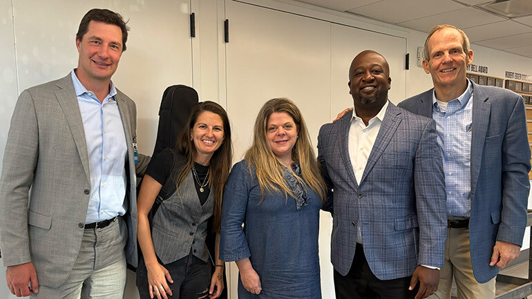 Pictured after BMI’s presentation at the RAMW Board meeting in Washington, DC (L to R): BMI’s Michael Collins, BMI songwriter Sheena Brook, Cork Wine Bar & Market owner & RAMW Board Chair Diane Gross, RAMW CEO Shawn Townsend, BMI’s Dan Spears.