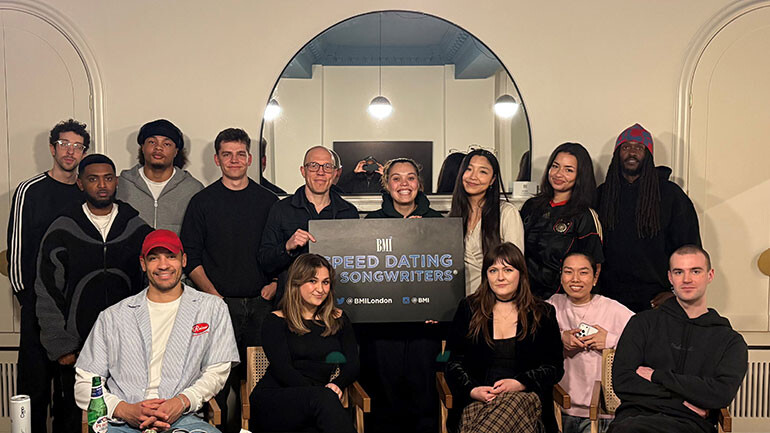 (L-R) David Dyson, S.A.M, Elz Baby, Hibachi, Felix Green, Jon Miller (Director of Creative Europe), JUILS, Kylie Price, Anu Gantumur (Executive of Creative Europe), Austel, Laurie, Helene Frosta, Josh Kye and Dom Anca.