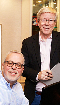 (L-R) Workshop Administrator, Frederick Freyer and BMI’s Senior Director of Musical Theatre, Patrick Cook.